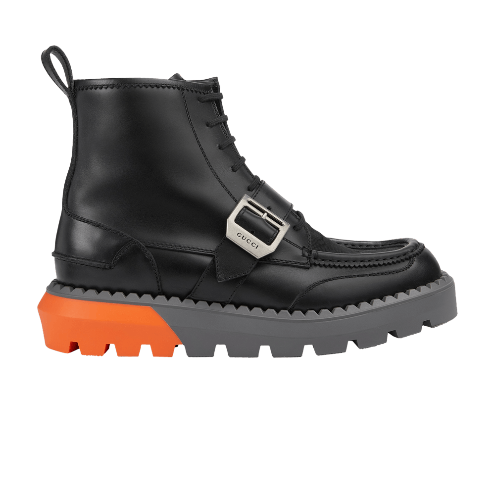 Кроссовки Gucci Lace Up Boot 'Buckle - Black Orange'
