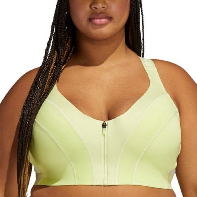 Спортивный топ adidas Ivy Park Medium Support Zip Bra (Plus Size) Yellow Tint