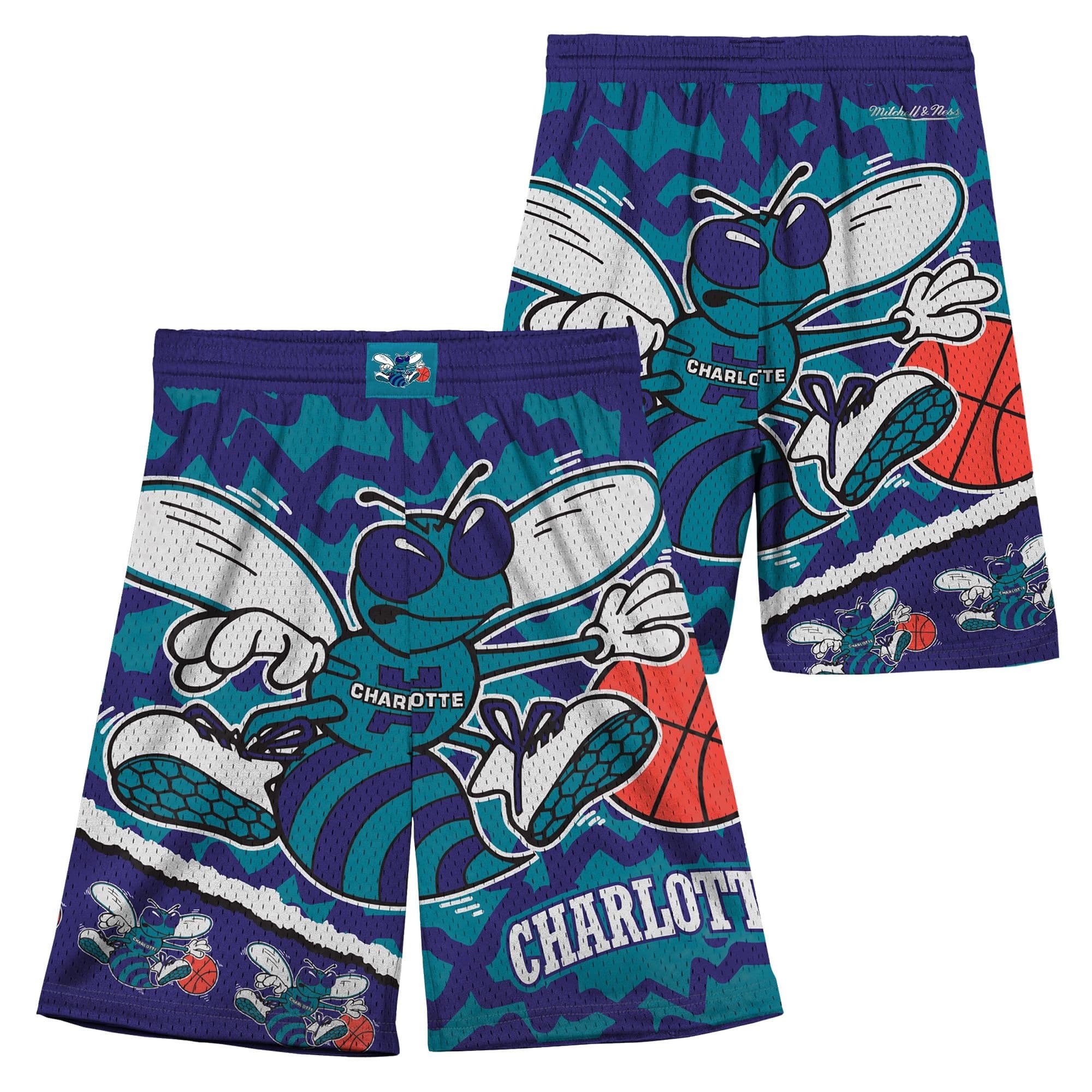 Спортивные шорты Mitchell & Ness Big Face Jumbotron Mesh Charlotte Hornets Youth Shorts