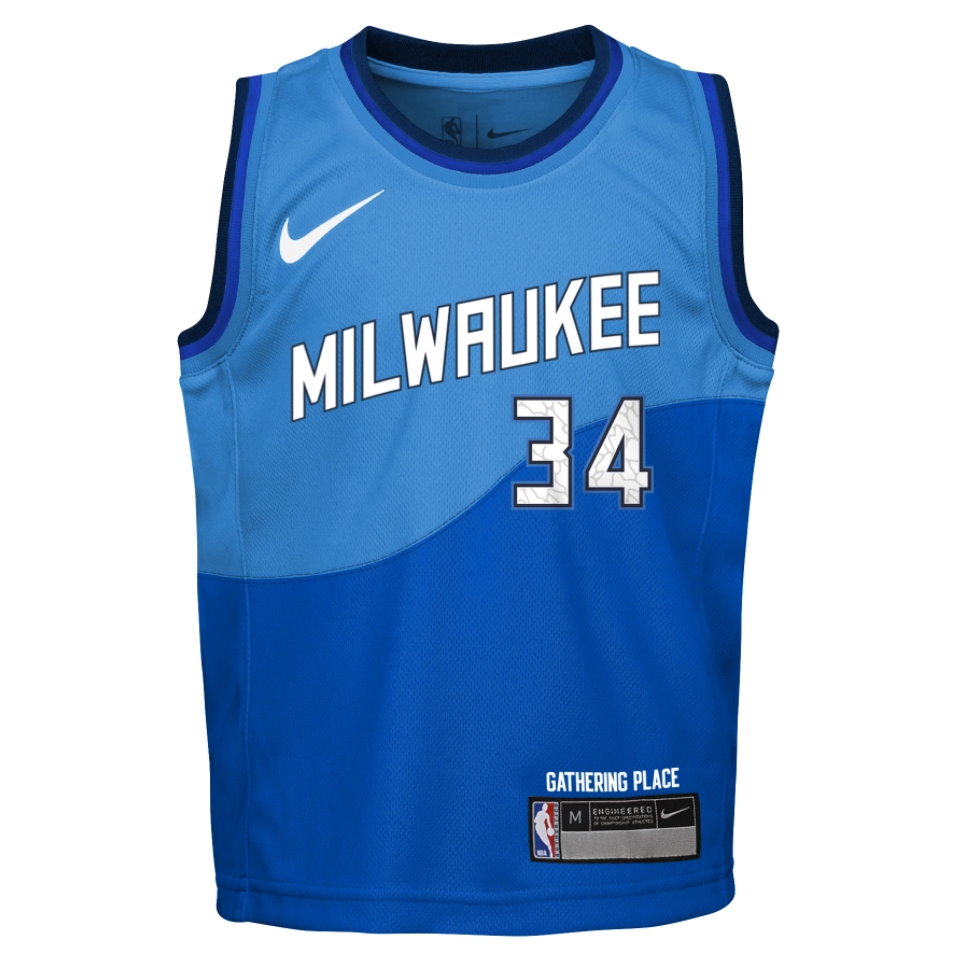 Баскетбольная джерси Nike Giannis Antetokounmpo Milwaukee Bucks City Edition Boys NBA Jersey