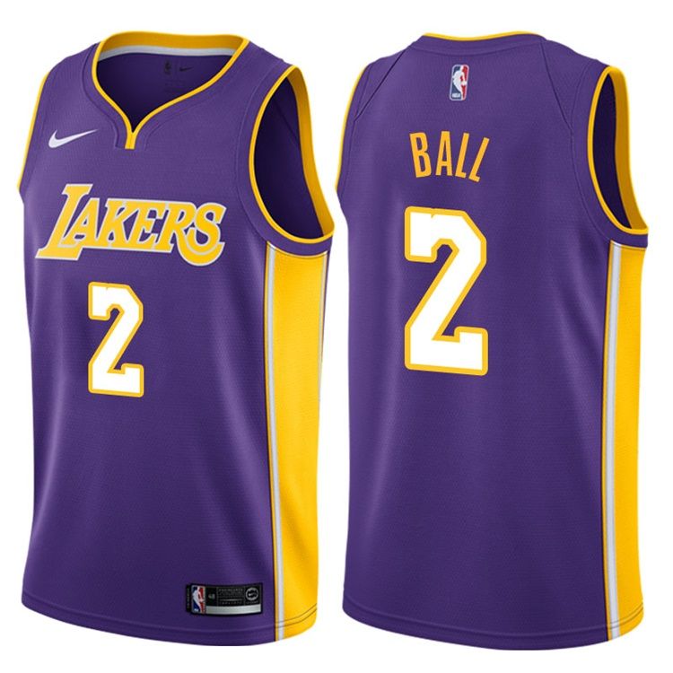 Баскетбольная джерси 2017-18 Lonzo Ball Los Angeles Lakers #2 Statement Purple