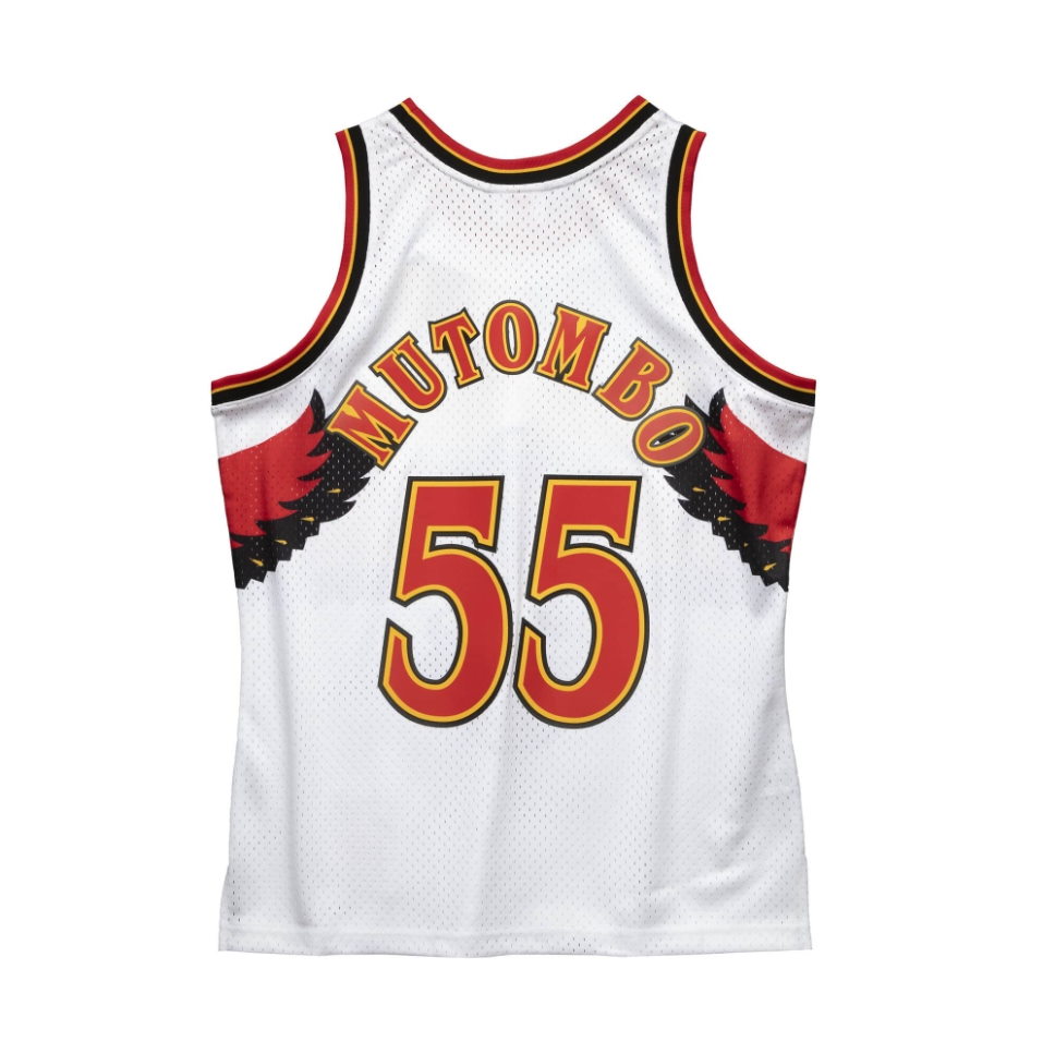 Баскетбольная джерси Mitchell & Ness Dikembe Mutombo Atlanta Hawks Hardwood Classics Throwback NBA Swingman Jersey