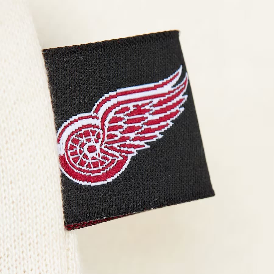 Лонгслив Mitchell & Ness Women's Cream Detroit Red Wings Logo Lightweight 3.0 Fleece Pullover Sweatshirt