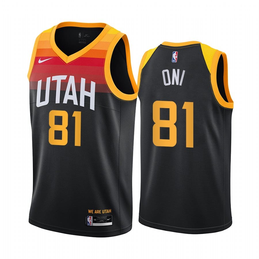 Баскетбольная джерси 2020-21 Utah Jazz #81 Miye Oni City Edition Black Swingman Jersey