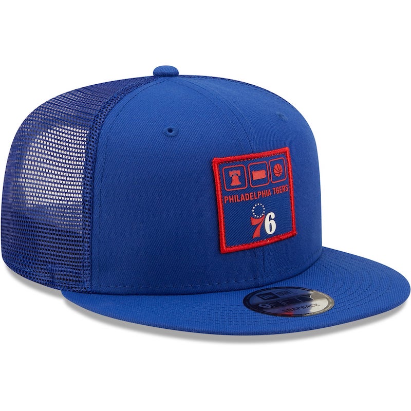Mens-New-Era-Royal-Philadelphia-76ers-Localized-Trucker-9FIFTY-Snapback-Hat-2