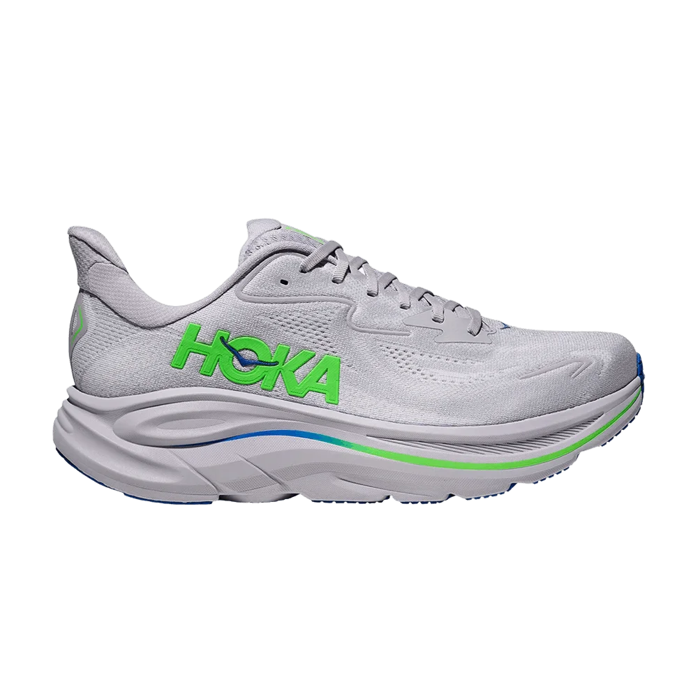 Krossovki-HOKA-Clifton-10-2E-Wide-Ash-Grey-Neon-Green