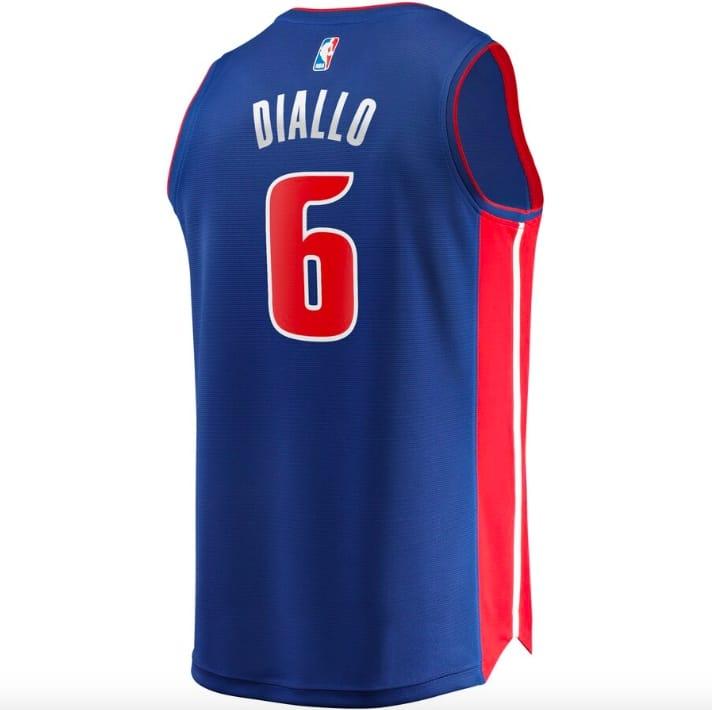 Баскетбольная джерси 2021-22 Detroit Pistons #6 Hamidou Diallo Fast Break Icon Blue Jersey