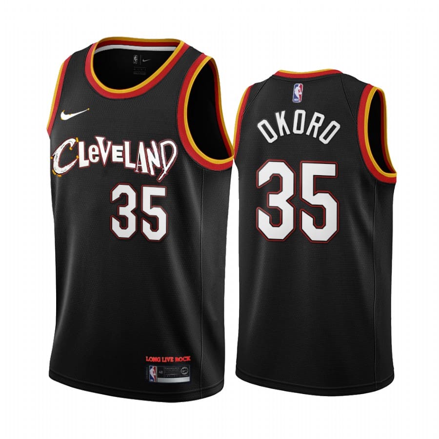 Баскетбольная джерси 2020-21 Cleveland Cavaliers #35 Isaac Okoro City Edition Black Swingman Jersey