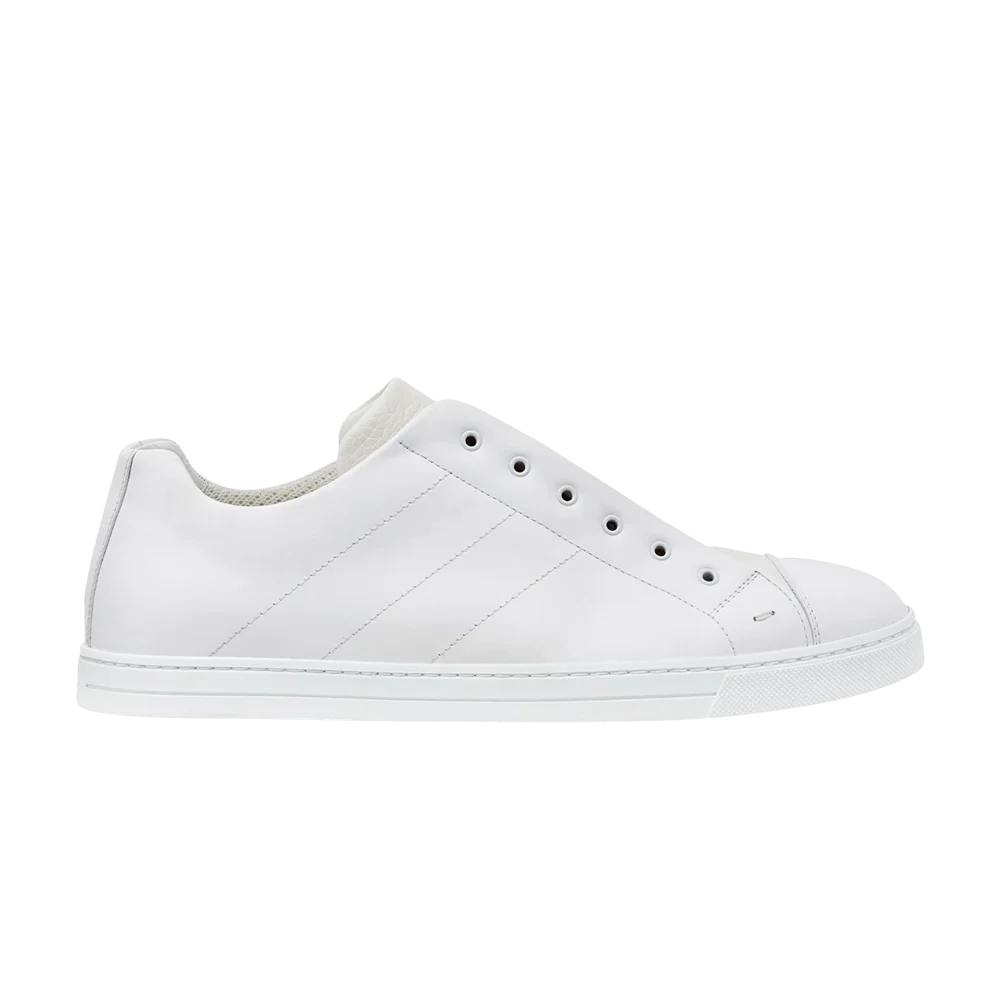 Krossovki-Fendi-Leather-Slip-On-White