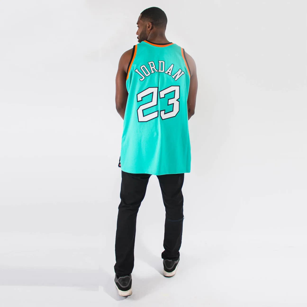 Баскетбольная джерси 1996 All Star Game Michael Jordan #23 Authentic Hardwood Classics Teal Jersey
