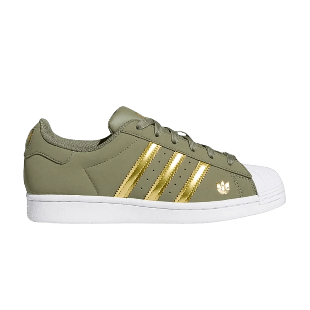 Krossovki-Adidas-Wmns-Superstar-Green-Gold-Metallic