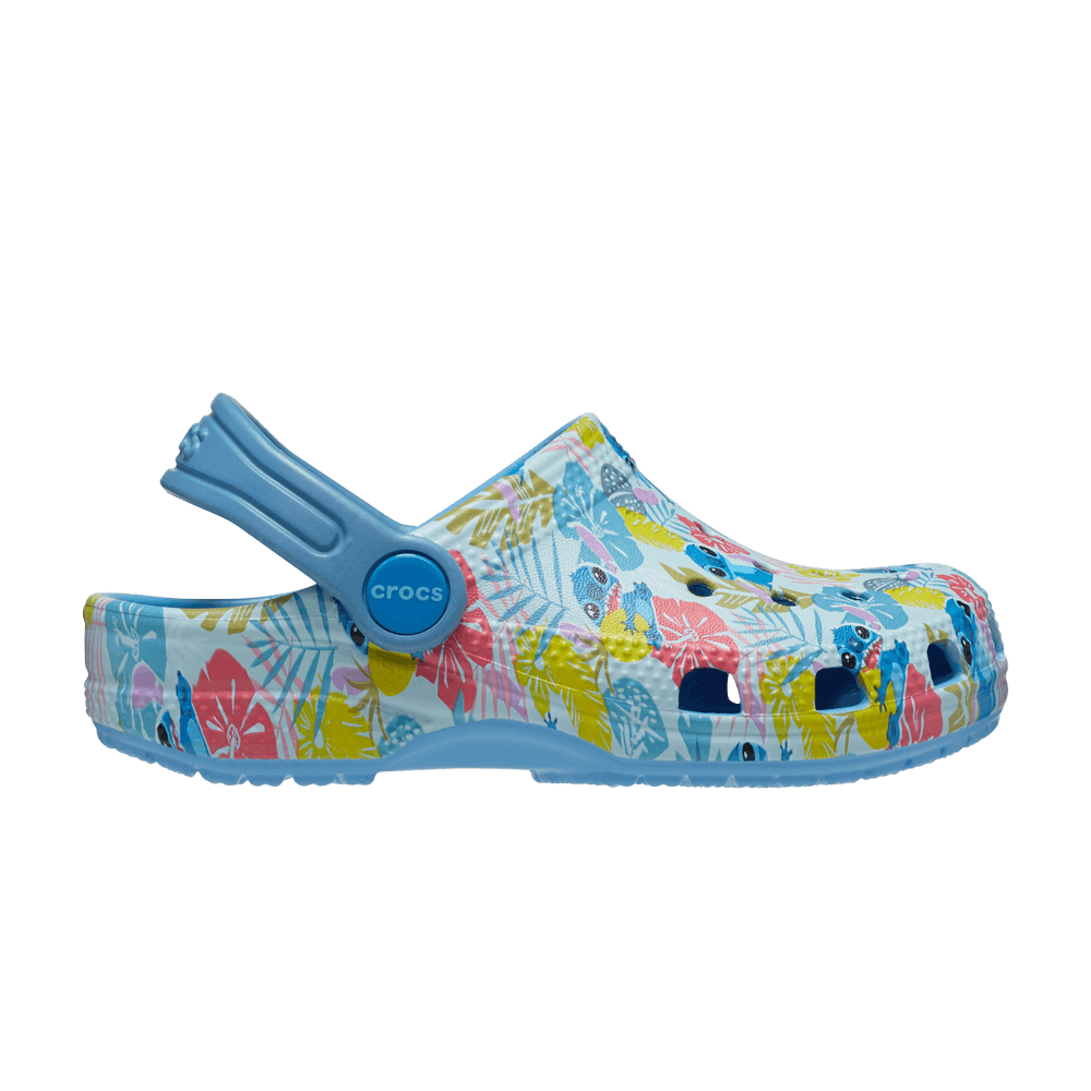 Кроссовки Crocs Disney x Classic Clog Toddler 'Stitch Hawaiian Print'