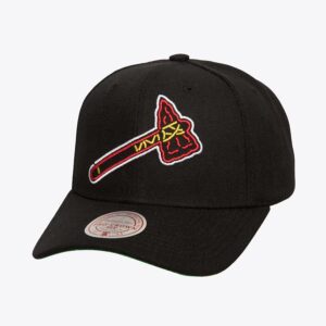 Mitchell-Ness-Black-Atlanta-Braves-Neon-Logo-Pro-Crown-Snapback-Hat-300x300