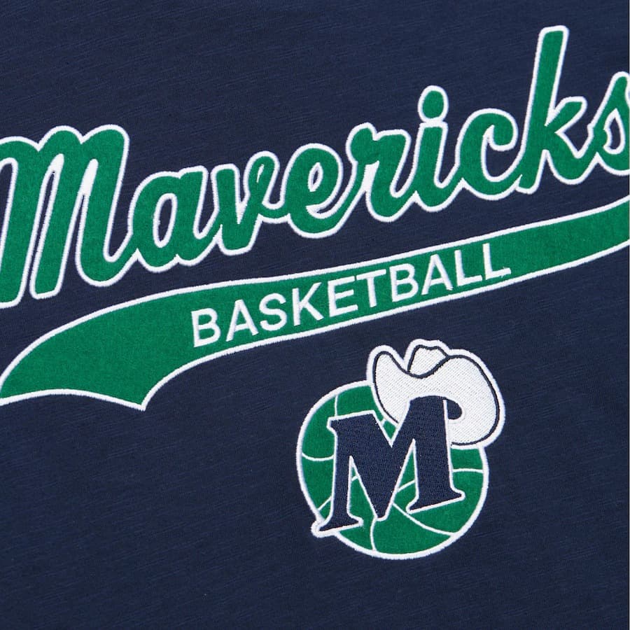 Футболка Mitchell & Ness Navy Dallas Mavericks Vintage Logo Legendary Slub T-Shirt