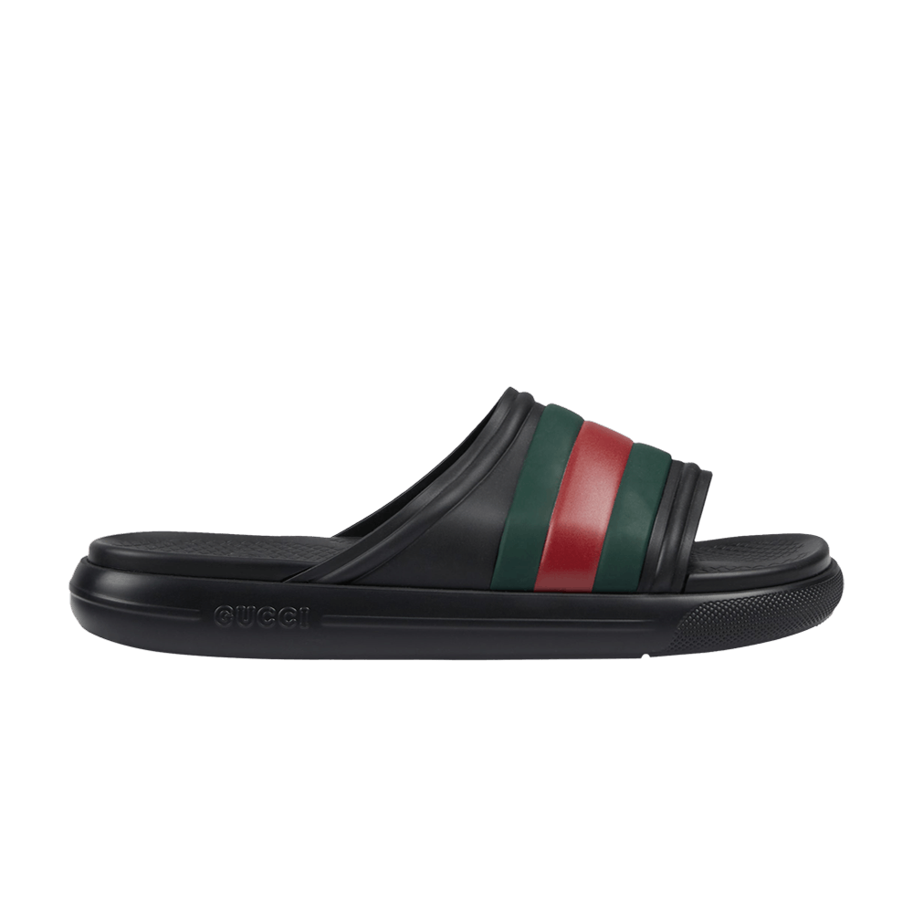 Сандалии Gucci Web Slide Sandal 'Black Green Red'