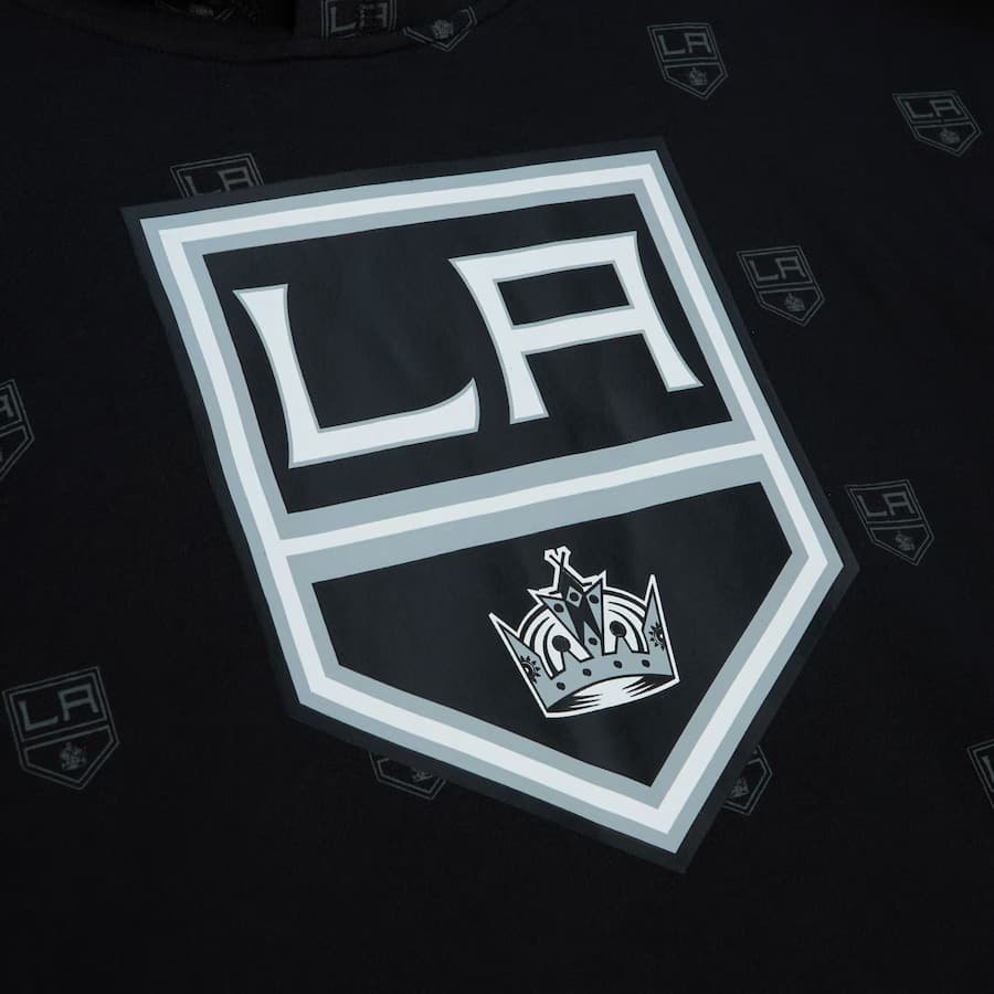 Худи Mitchell & Ness Black Los Angeles Kings Allover Print Fleece Pullover Hoodie