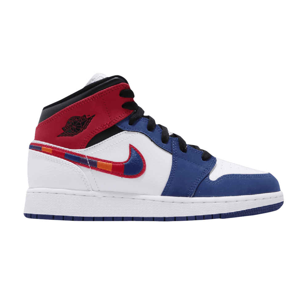 Кроссовки Air Jordan 1 Mid SE PS 'Multicolored Swoosh'