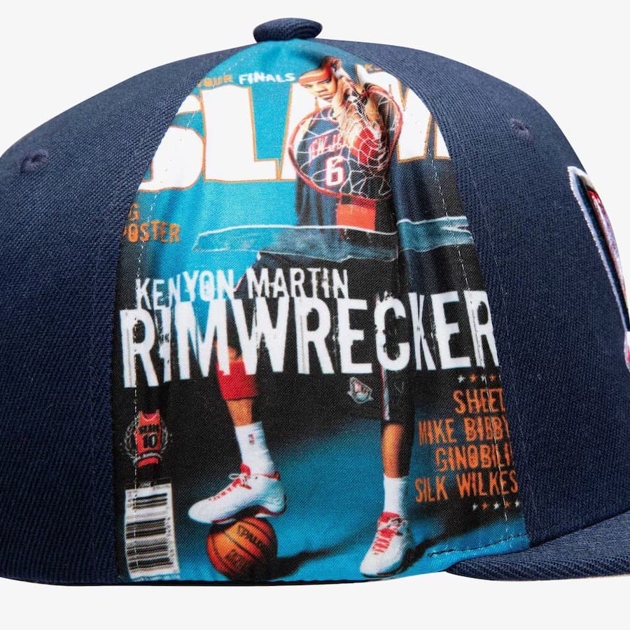 Бейсболка Mitchell & Ness Kenyon Martin Navy New Jersey Nets Hardwood Classics Slam Side Cropped Snapback Hat