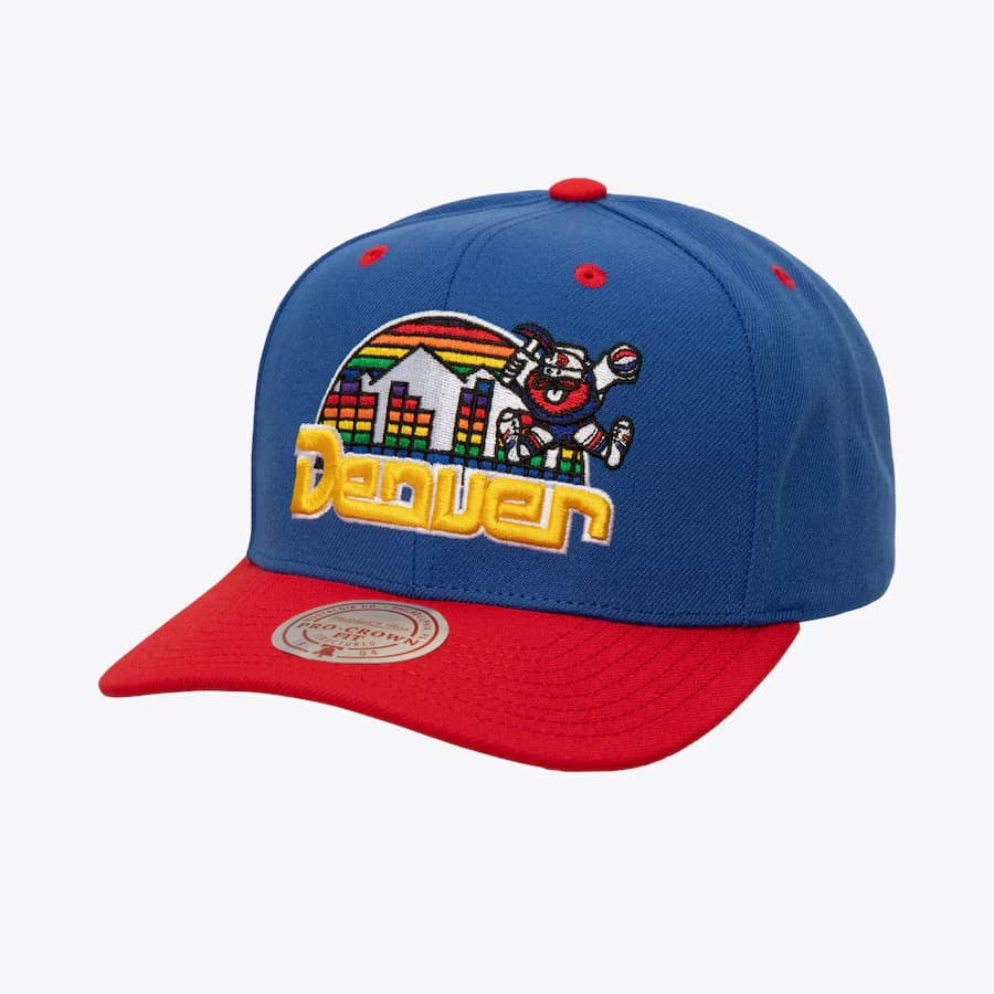 Бейсболка Mitchell & Ness Blue Denver Nuggets Hardwood Classics All In 2.0 Pro Crown Snapback Hat