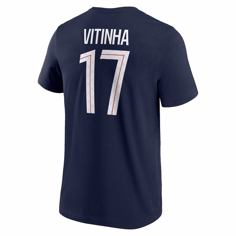 Футбольное джерси PSG Nike Vitinha 17 Graphic T-Shirt - Navy - Mens