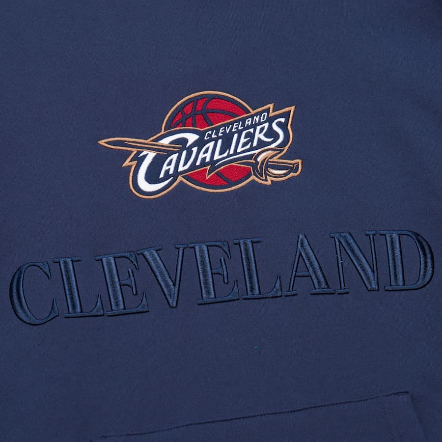 Худи Mitchell & Ness Navy Cleveland Cavaliers Team OG 3.0 Vintage Fleece Pullover Hoodie