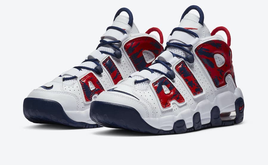 Кроссовки Nike Air More Uptempo PS 'Red Navy Camo'
