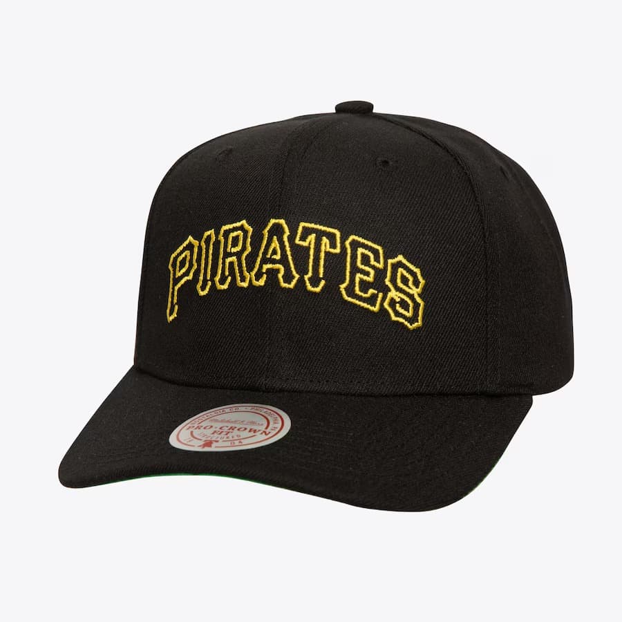 Бейсболка Mitchell & Ness Black Pittsburgh Pirates Neon Logo Pro Crown Snapback Hat