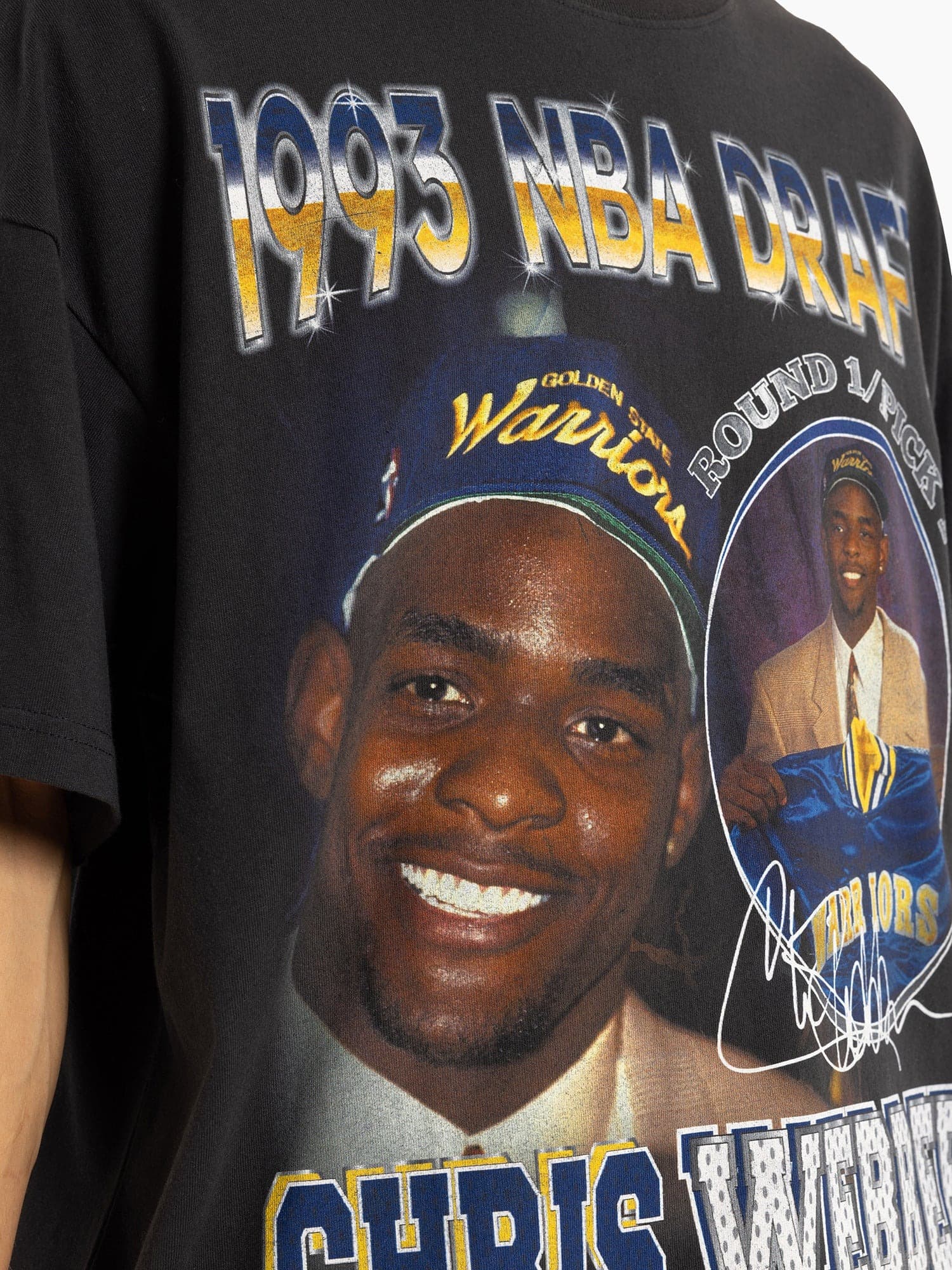 Футболка Mitchell & Ness Chris Webber Golden State Warriors 1993 NBA Draft Day Vintage T-Shirt