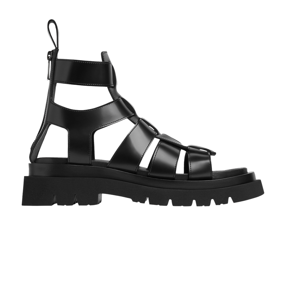 Bottega Veneta Wmns Lug Flat Gladiator Sandal 'Black'