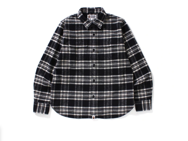 Рубашка BAPE College Flannel Shirt Black