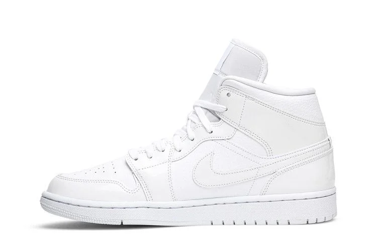 Кроссовки Wmns Air Jordan 1 Mid 'Triple White Patent'