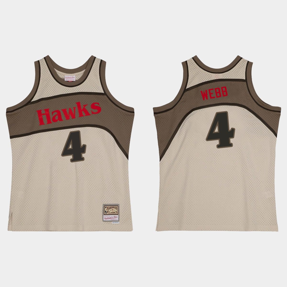 Баскетбольная джерси Atlanta Hawks #4 Spud Webb Hardwood Classics Gray Jersey
