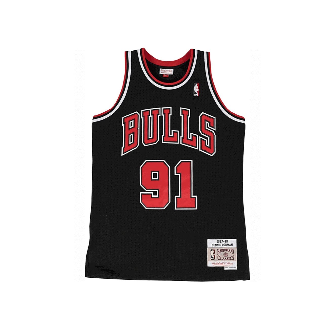 Баскетбольная джерси 1997-1998 Chicago Bulls Dennis Rodman #91 Youth Swingman Hardwood Classic Black Jersey
