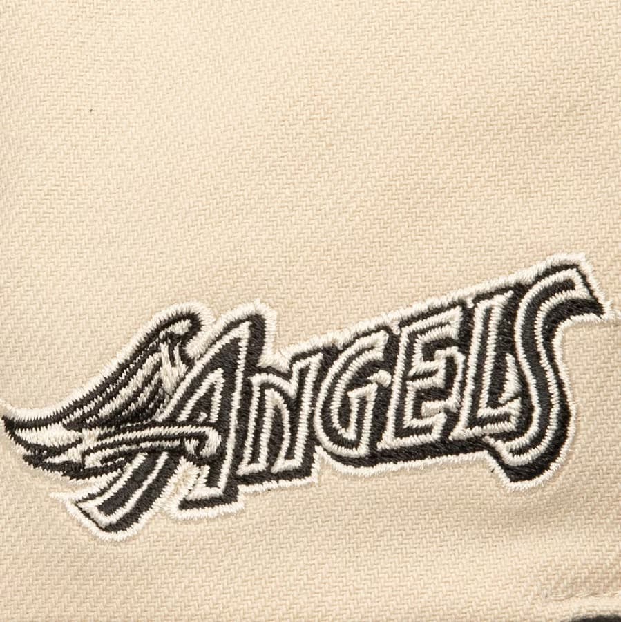 Бейсболка Mitchell & Ness Off White California Angels Cooperstown Collection Snapback Hat
