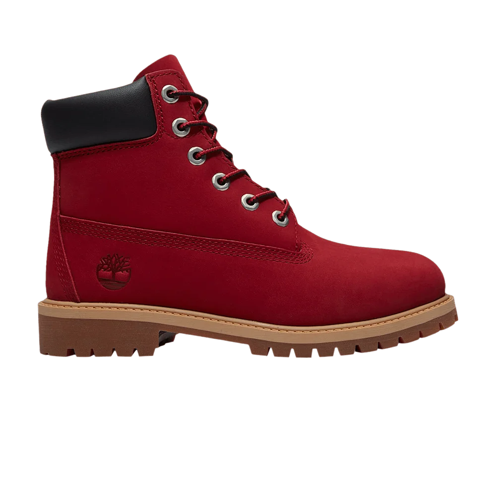Krossovki-Timberland-6-Inch-Premium-Waterproof-Boot-Junior-Red-Nubuck-Black