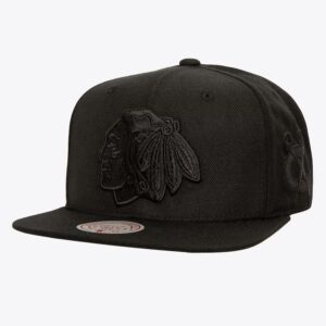 Mitchell-Ness-Black-Chicago-Blackhawks-Pearl-Snapback-Hat-300x300