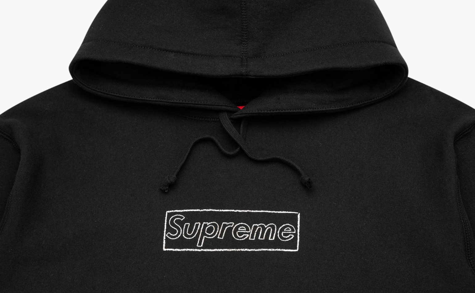 Худи Kaws x Supreme Chalk Logo Hoodie Black