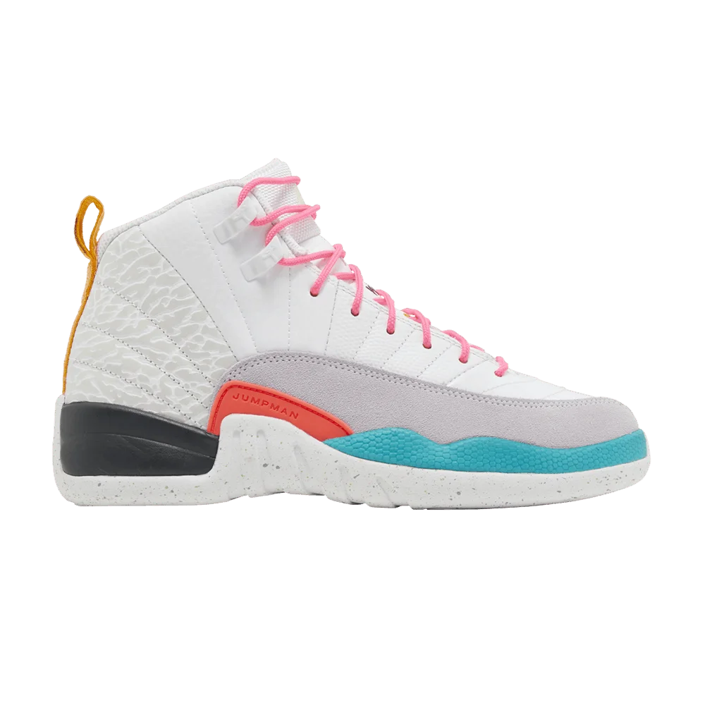 Krossovki-Air-Jordan-12-Retro-GS-White-Vapor-Green