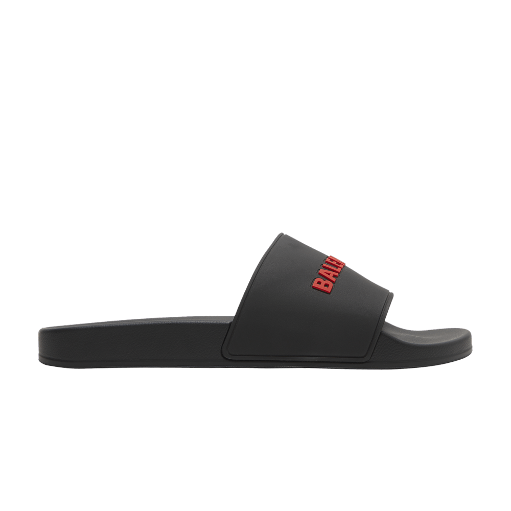 Кроссовки Balenciaga Pool Slides 'Black Red'