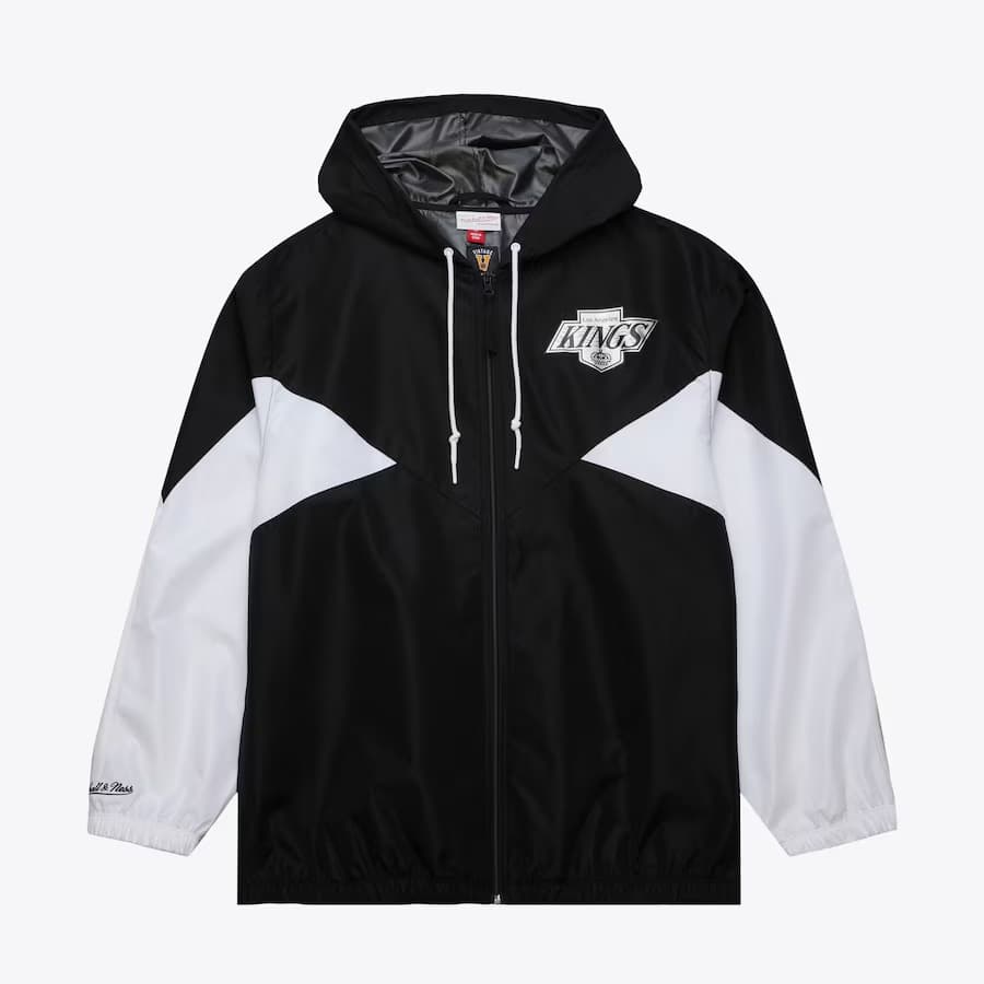 Ветровка с капюшоном Mitchell & Ness Black Los Angeles Kings Vintage Logo Ultimate Lightweight Full-Zip Windbreaker Jacket