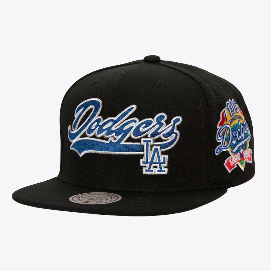 Mitchell-Ness-Black-Los-Angeles-Dodgers-Oversweep-Snapback-Hat