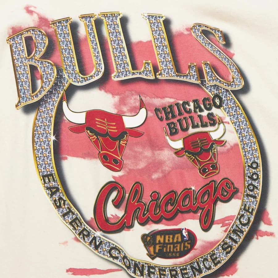 Футболка Mitchell & Ness Natural Chicago Bulls Hardwood Classics Crown Jewels T-Shirt