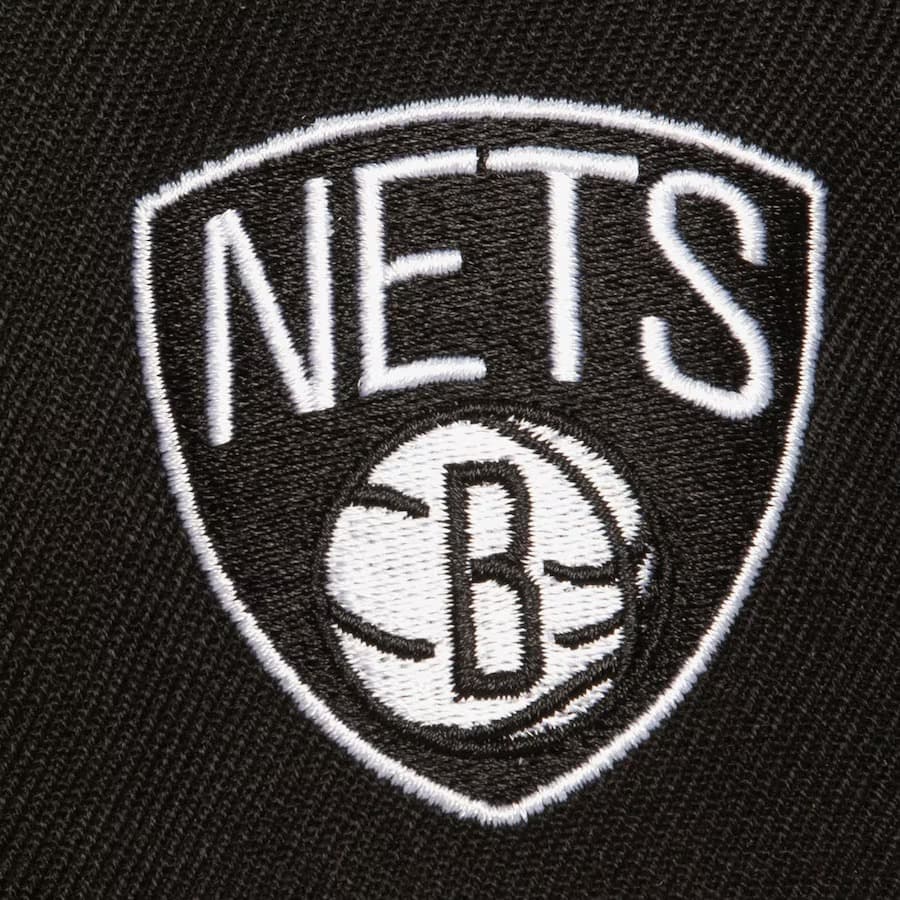 Бейсболка Mitchell & Ness Black Brooklyn Nets Triple Play Snapback Hat