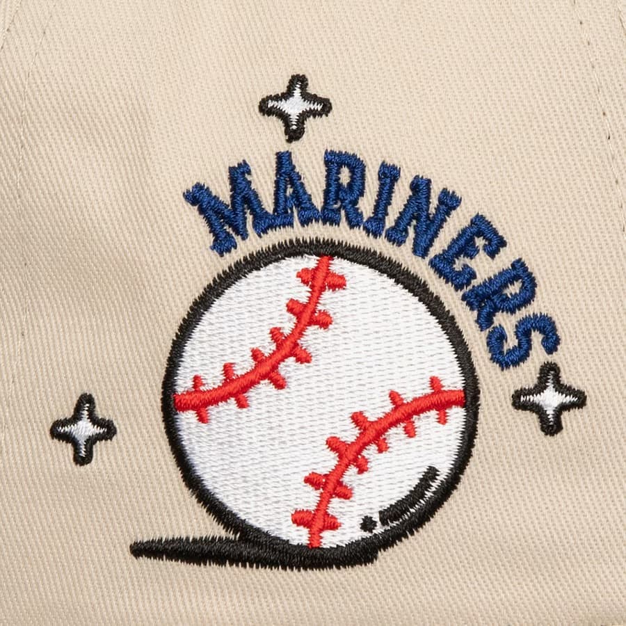 Бейсболка Mitchell & Ness Cream Seattle Mariners Cooperstown Collection Sswagger Strapback Hat
