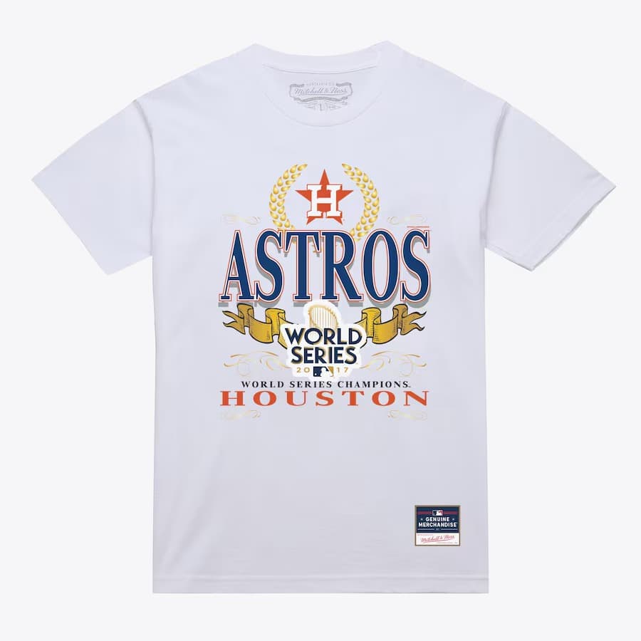 Футболка Mitchell & Ness White Houston Astros Pennant Chase T-Shirt