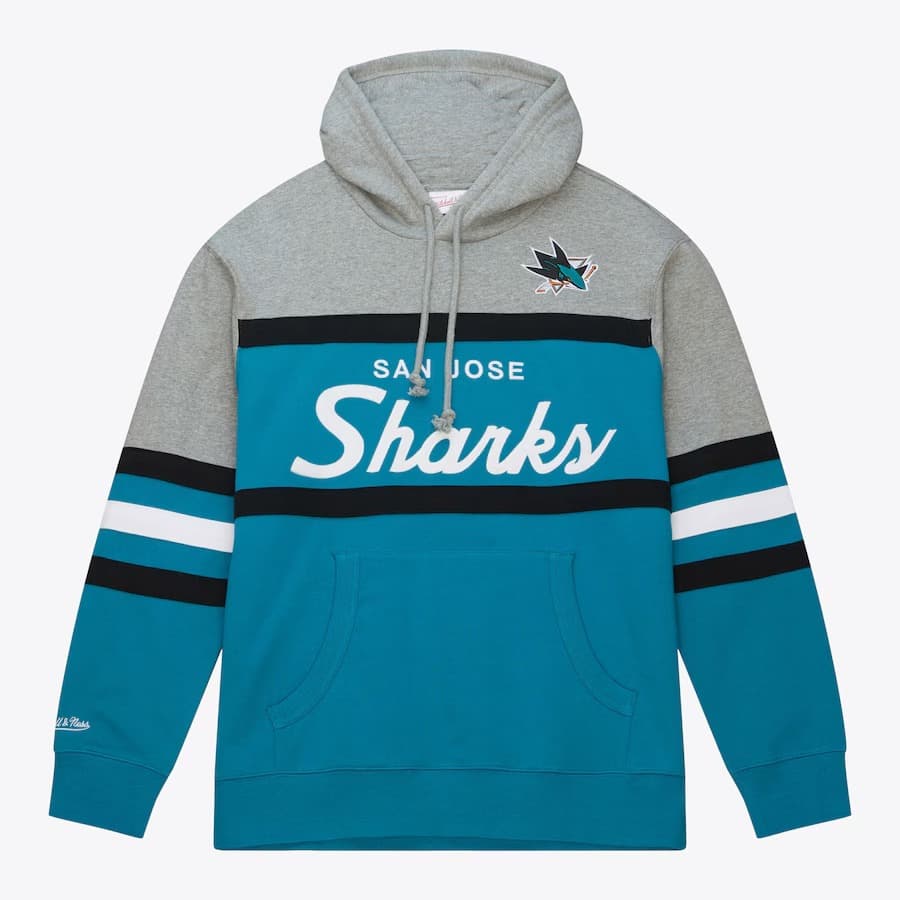 Худи Mitchell & Ness Teal San Jose Sharks Head Coach Pullover Hoodie