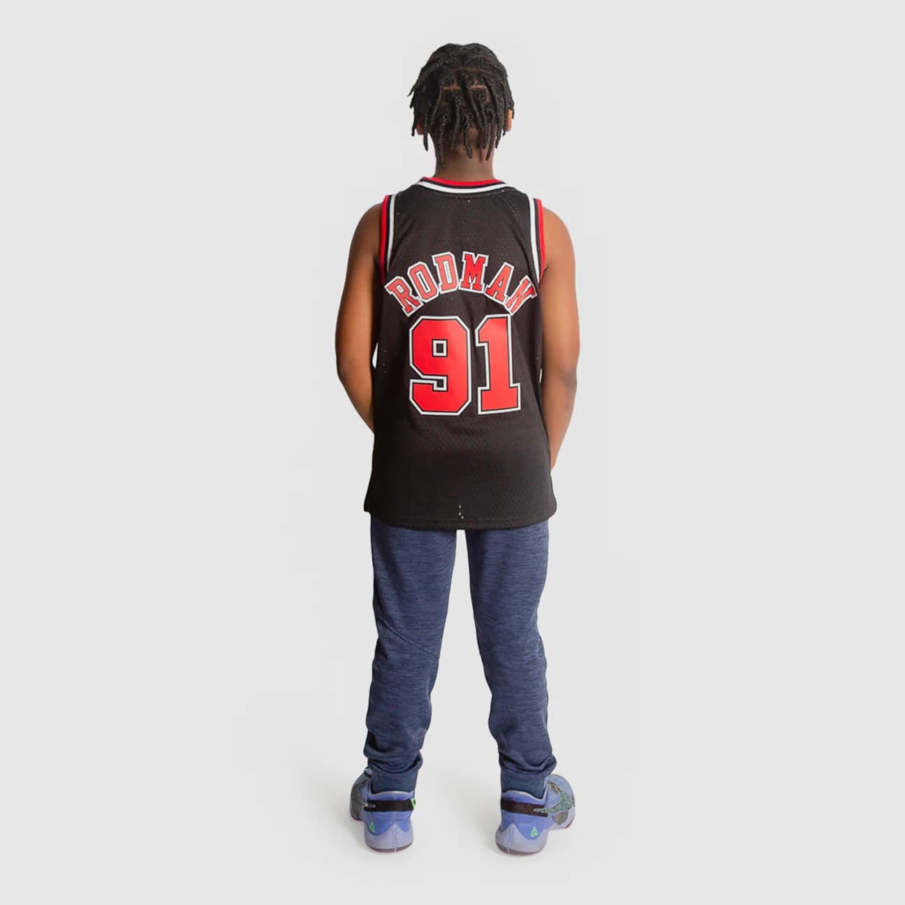 Баскетбольная джерси 1997-1998 Chicago Bulls Dennis Rodman #91 Youth Swingman Hardwood Classic Black Jersey