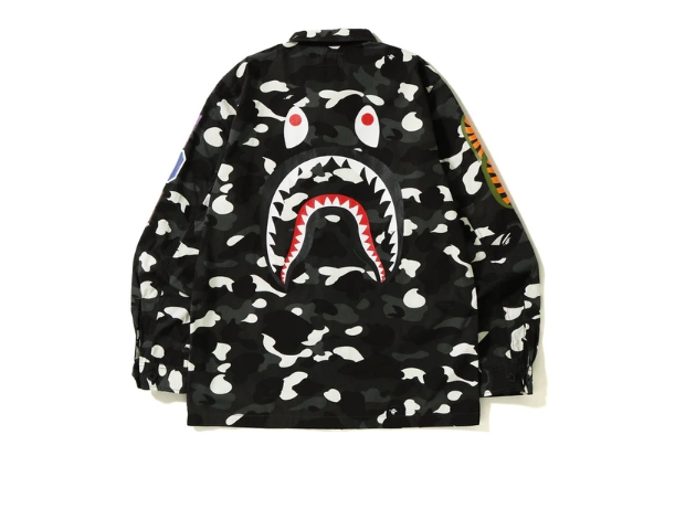 Рубашка BAPE City Camo Shark Army Shirt Black