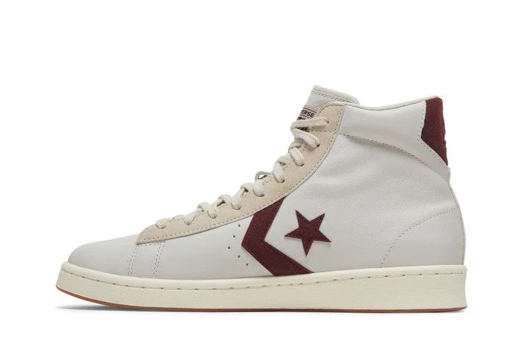 Кроссовки Converse Pro Leather High 'White Deep Bordeaux'