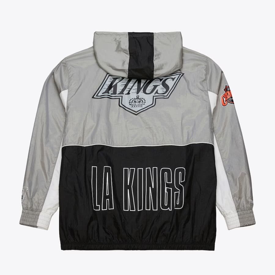 Ветровка с капюшоном Mitchell & Ness Black Los Angeles Kings Vintage Logo Big Shot Premium Windbreaker Full-Zip Jacket